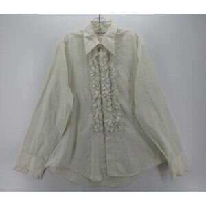 VINTAGE Palm Beach Shirt Large Tuxedo Ruffled 70s Disco Formal Wedding
